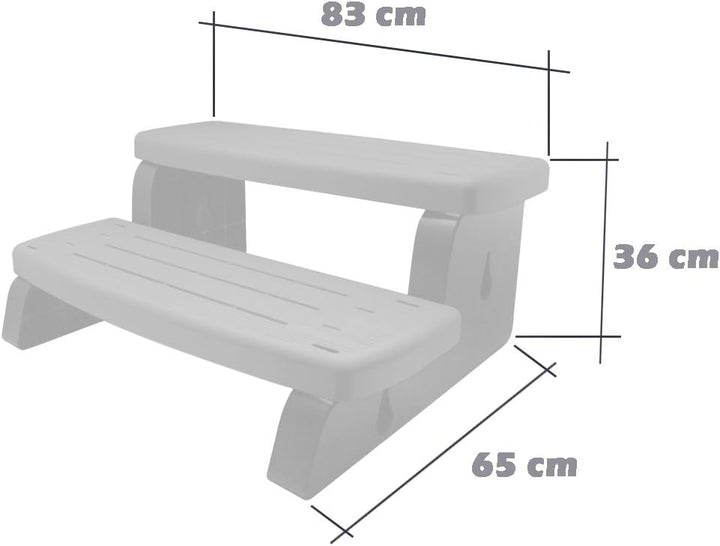 TE-Trend Whirlpool Pool Zubehör Outdoor 2-Stufen Treppe Doppelstufe Einstiegstreppe Kunststoff bis 3