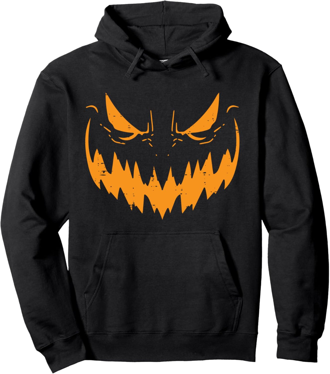Jack O Lantern Face Scary Pumpkin Halloween Herren Damen Kinder Pullover Hoodie