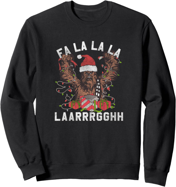 Star Wars Christmas Chewbacca Lights & Presents Fa La La Sweatshirt