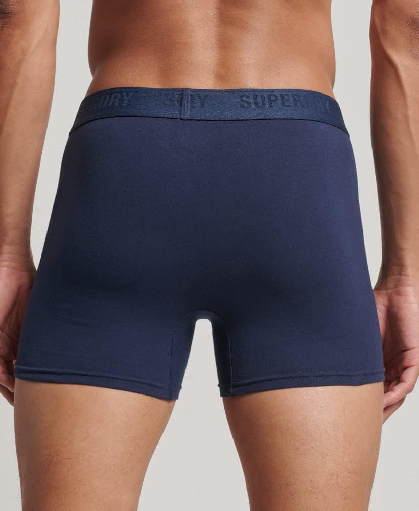 Superdry Mens Multi Triple Pack Boxer Shorts, Richest Navy, Small