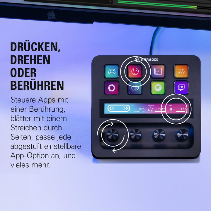 Elgato Stream Deck +, Audiomixer & Wave:3 - Professionelles USB-Kondensatormikrofon für Streaming, P