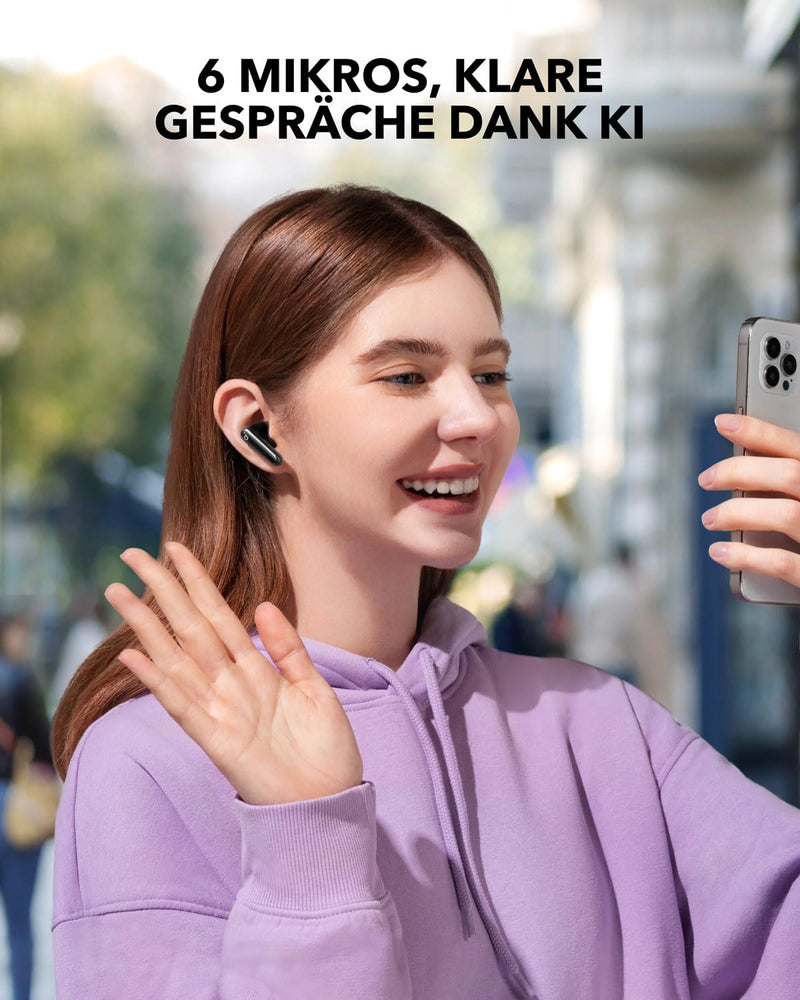 soundcore P40i by Anker, Wireless Earbuds mit Noise Cancelling, Adaptive Geräuschunterdrückung, Bass