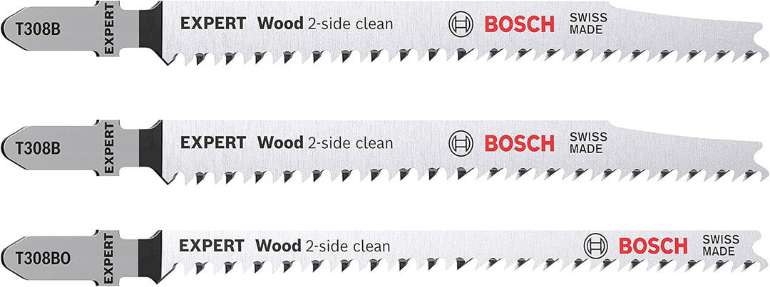 Bosch Professional GST 160 BCE, 160 mm Schnitttiefe in Holz, L-BOXX + 3x Stichsägeblatt Set Expert ‘