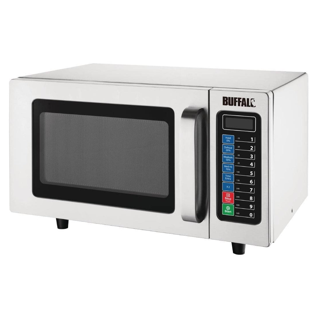Buffalo 1000 W programmierbare kommerzielle Mikrowelle 25 Liter, Edelstahl, 5 Leistungsstufen, inklu