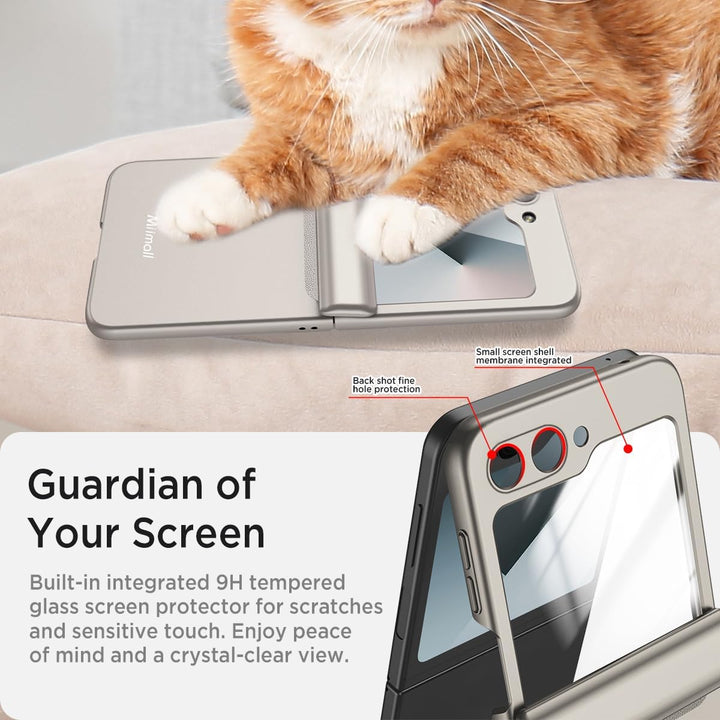 Miimall Kompatibel mit Samsung Galaxy Z Flip 6/Flip7 FE Hülle mit Scharnierschutz Magnetischer [Exte