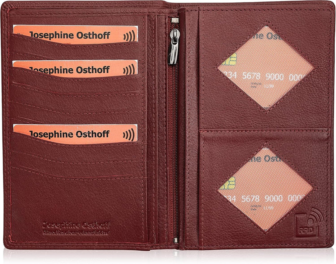 Josephine Osthoff Brieftasche Herren Leder Ausweisetui Reisepasshülle Hochformat Ausweishülle Damen