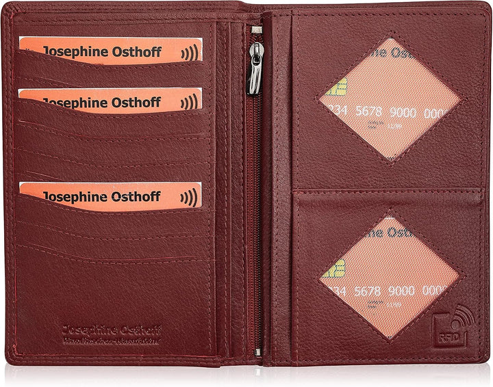 Josephine Osthoff Brieftasche Herren Leder Ausweisetui Reisepasshülle Hochformat Ausweishülle Damen