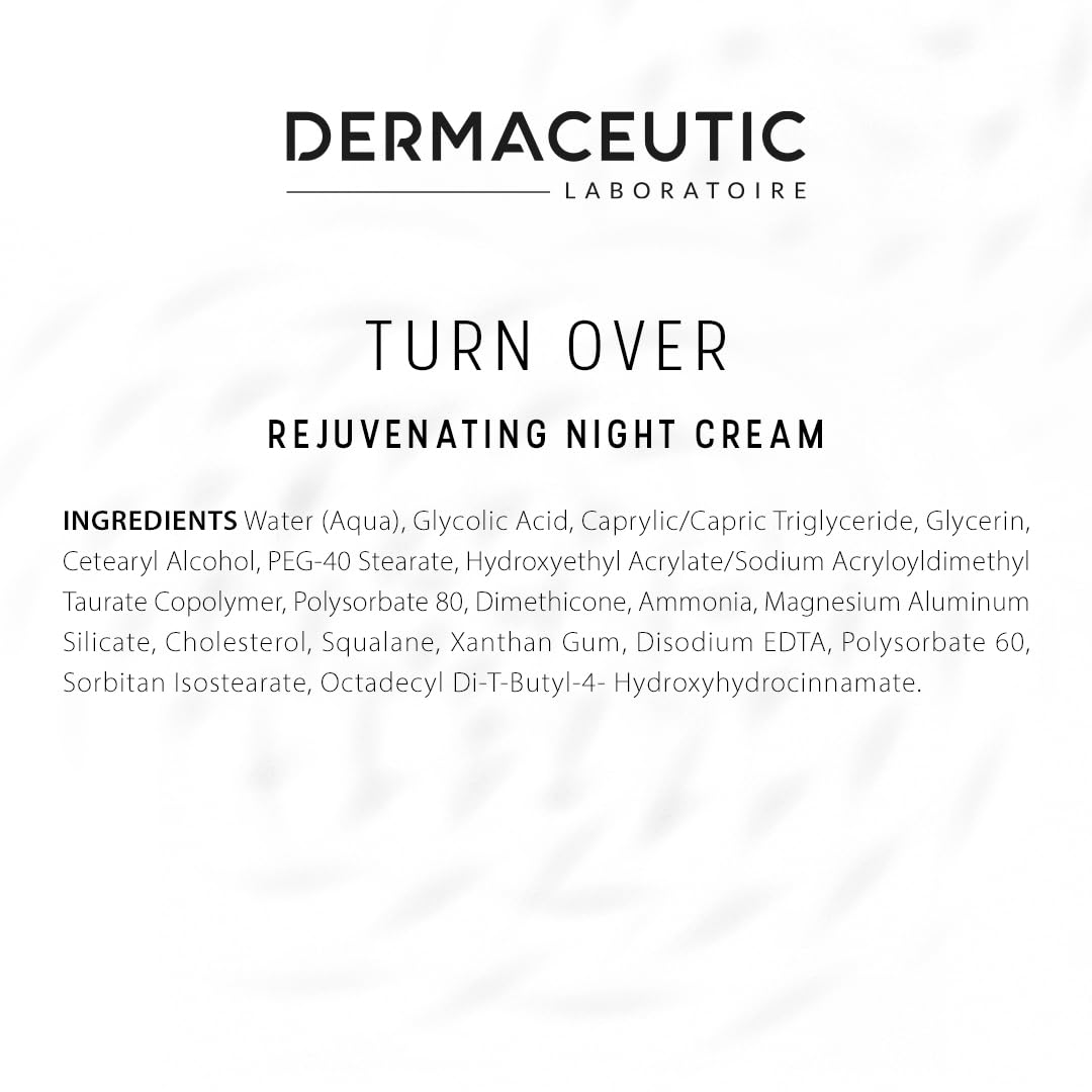 Dermaceutic Turnover - Verjüngende Nachtcreme - Anti-Aging-Creme mit Glykolsäure - Exfolierende, reg