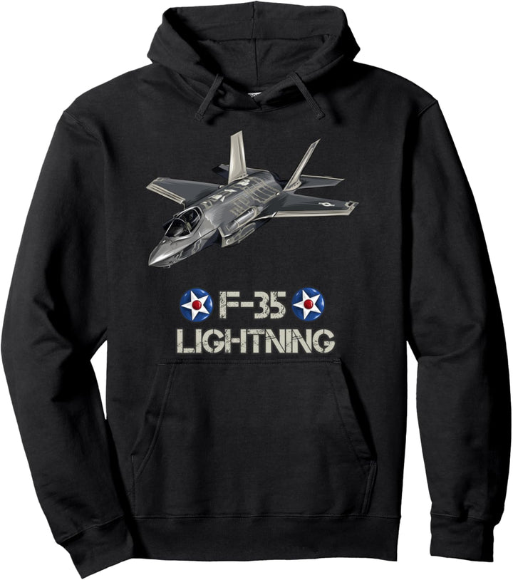 Amerikanisches Flugzeug Stealth Fighter F35 Lightning Pullover Hoodie