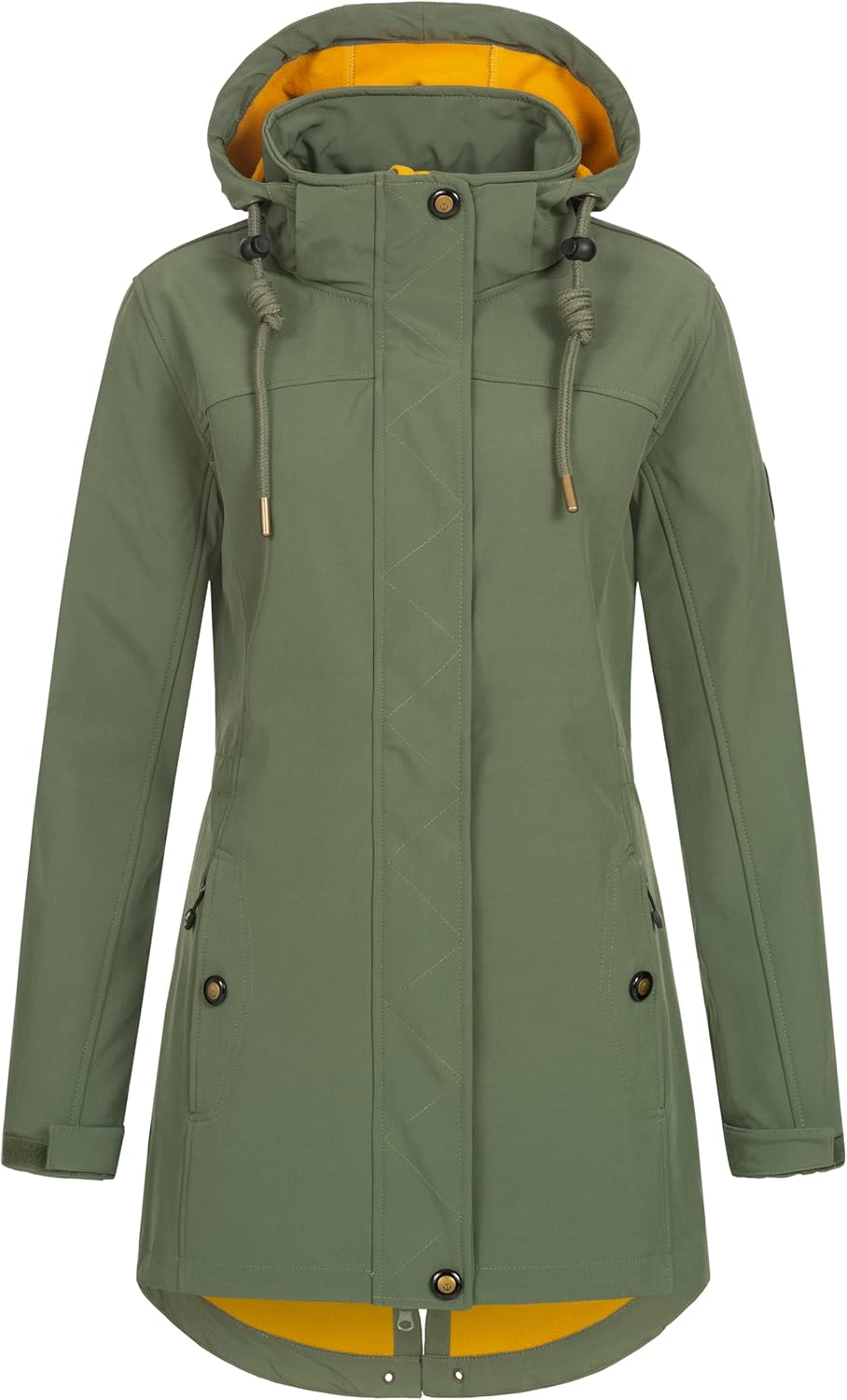 Ankerglut Damen Softshellmantel Kurzmantel mit Kapuze Gefüttert Übergangsjacke #Ankerglutbrise Softs