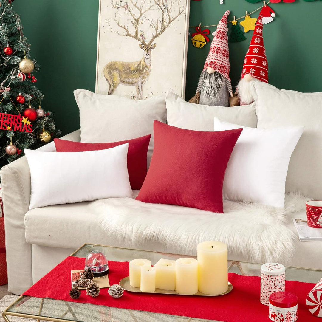 MIULEE 2er Set Wasserdicht Kissenbezug Outdoor Sofakissen Weihnachten Dekokissen Modern Kissenbezüge