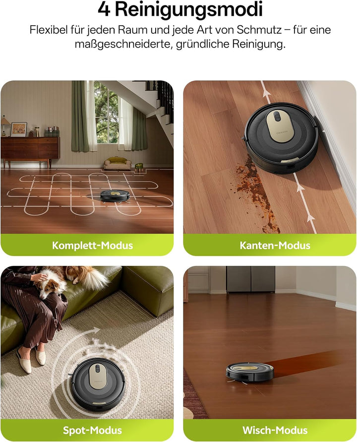 Vexilar W8 Saugroboter mit Wischfunktion, 2600Pa & 130 Min Laufzeit Staubsauger Roboter, Gyroskop-Na
