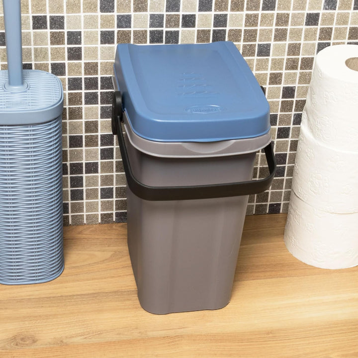 Windeleimer Geruchsdicht 7 Liter Blau, Biomülleimer Verschliessbar, Bio Mülleimer Klein, Komposteime