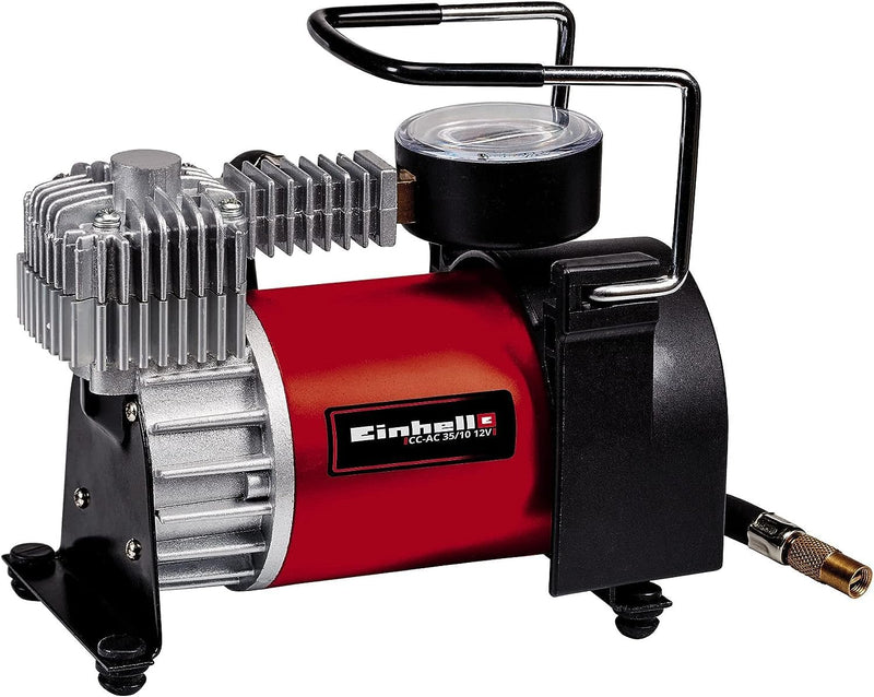 Einhell Auto Kompressor CC-AC 35/10 12 V (0-10 bar Druckmanometer, 35 Liter pro Minute Fördermenge,