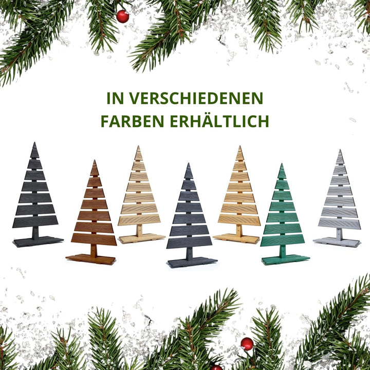 Floranica Weihnachtsdeko Weihnachtsbaum Lärchenholz Höhe 92 cm Fussbreite 45 cm Grün Holzweihnachtsb