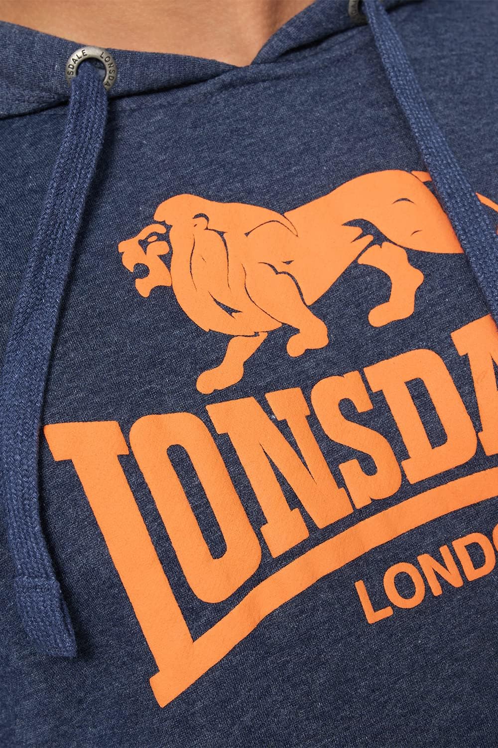 Lonsdale Herren Gledfield Sweatshirt L Marl Navy/Orange, L Marl Navy/Orange