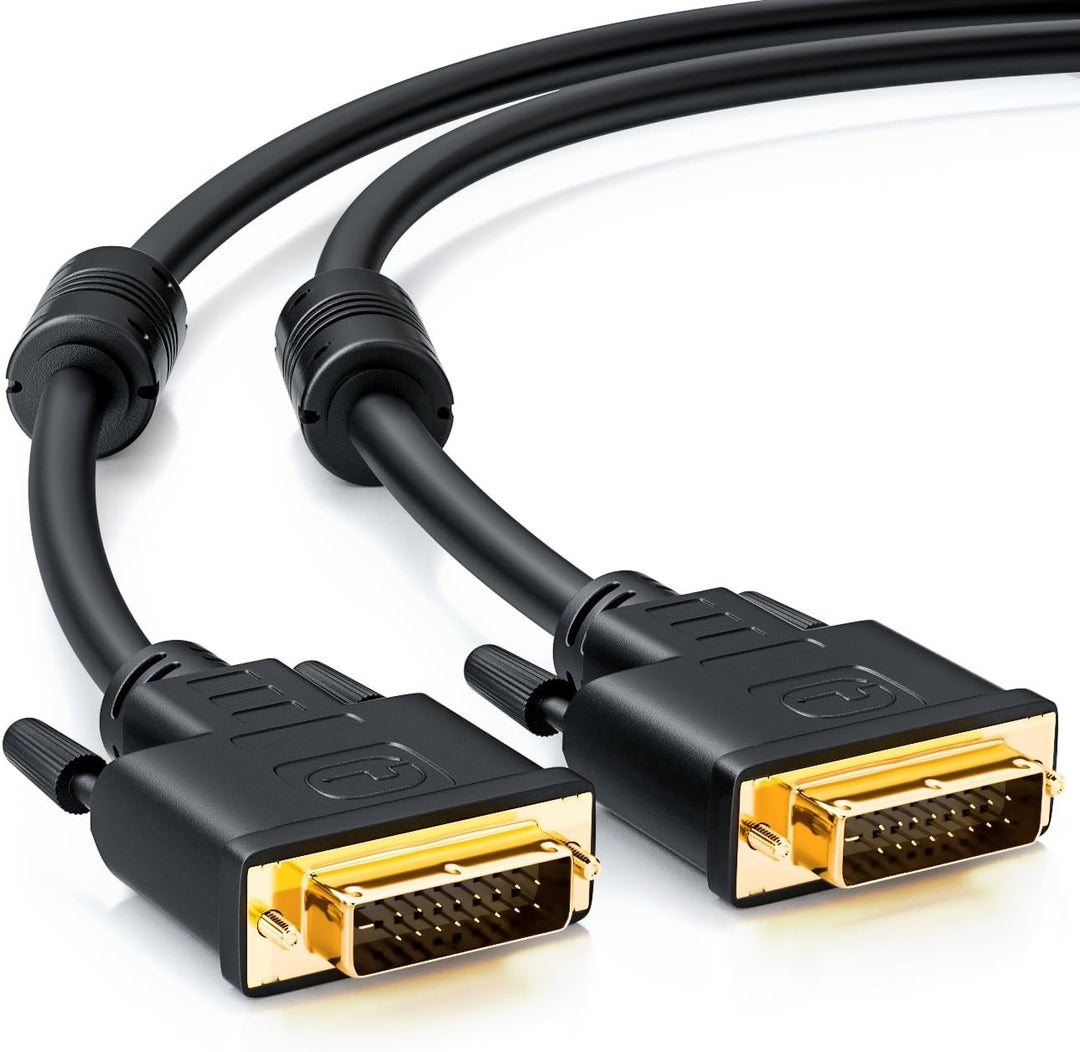 deleyCON 7,5m DVI zu DVI Kabel 24+1 - DVI-D Dual Link - HDTV 1080p Full-HD 3D Ready - Adapterkabel M