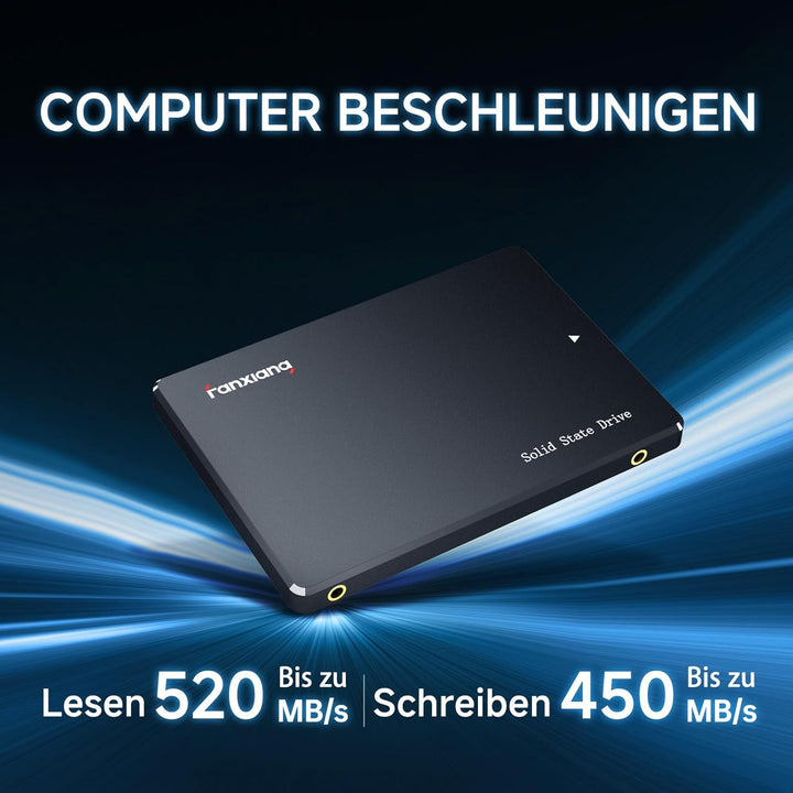 fanxiang SATA SSD 250GB Interne Festplatte SATA III 2.5 Zoll, 550MB/s Lesen, 500MB/s Schreiben, mit