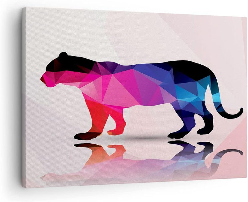 Bilder auf Leinwand Tiger Illustration modern Grafik Leinwandbild 70x50cm Wandbilder Dekoration Wohn