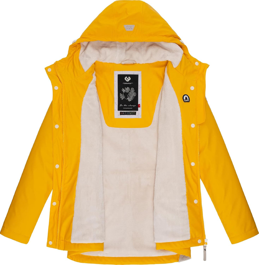Ragwear Damen Winterjacke Kurze Regenjacke wasserdicht warm gefüttert mit Kapuze Marge XS-6XL XL Yel