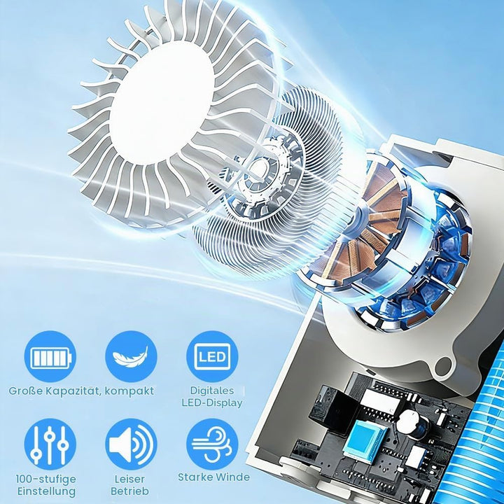 Tragbarer Ventilator Akku, kleiner Waist-Fan mit Clip, Klein T Shirt Ventilator mit Clip, Aufladbare