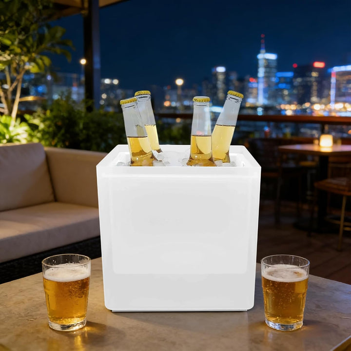 LED Farbwechsel EisküBel 3,5L Eiseimer | Batteriebetriebene GeträNkebehäLter SektküHler, Multi-Farbw