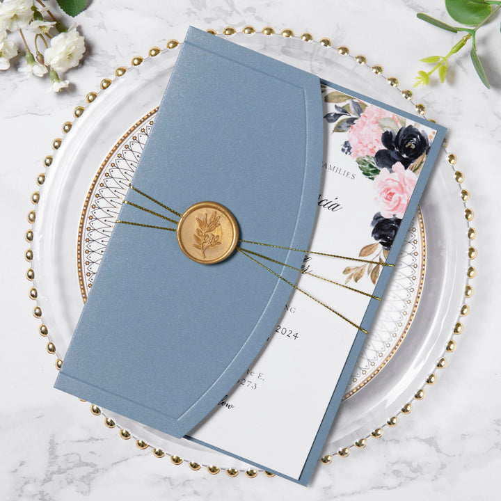Ponatia - Hochzeitseinladungskarten-Set, 20 Einladungskarten zur Hochzeit, 12,7 x 17,8 cm, mit Umsch