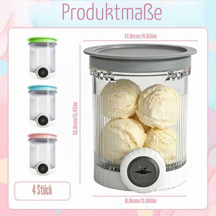 4 Stück Ninja Swirl Creami Behälter, 480 ml Eisbehälter für Ninja Creami NC701 &amp; NC700 Serie Eismasc