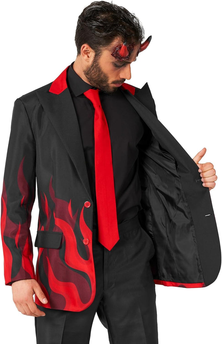 Suitmeister Herren-Weihnachtsanzug – hässliches Festtagsoutfit – bestehend aus Blazer, Hose und Kraw