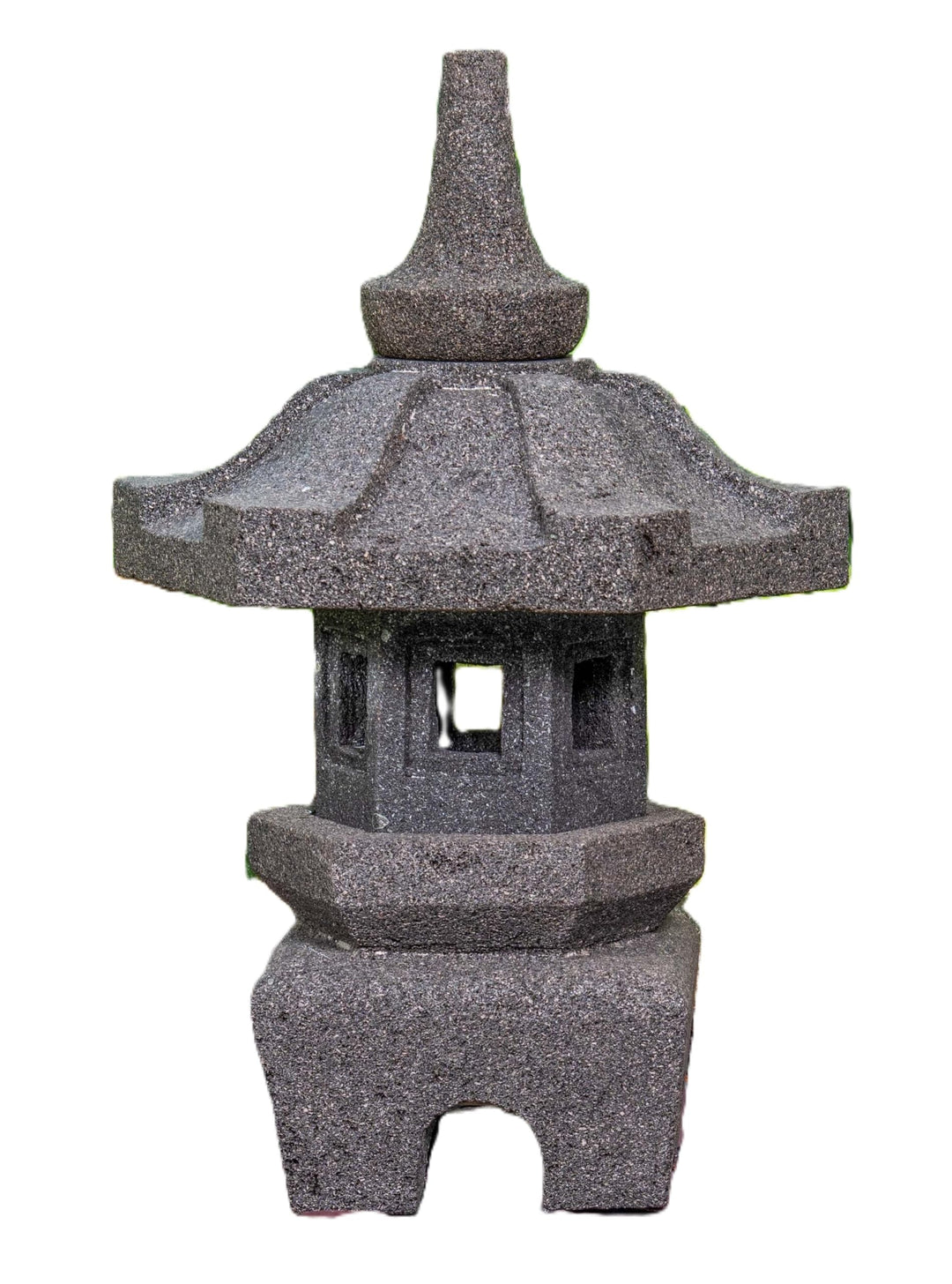 IDYL Stein-Laterne Lampe "Yukimi" aus Lavastein |frostfest |Höhe 50 cm | massives Naturprodukt | Dek
