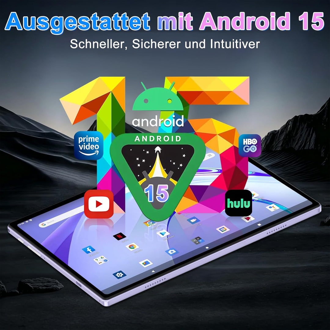 ZIOVO Android 15 Tablet 10 Zoll Gemini AI, 30GB RAM+128GB ROM(TF 1TB), 5G WLAN, Octa-Core 2.0GHz, Wi