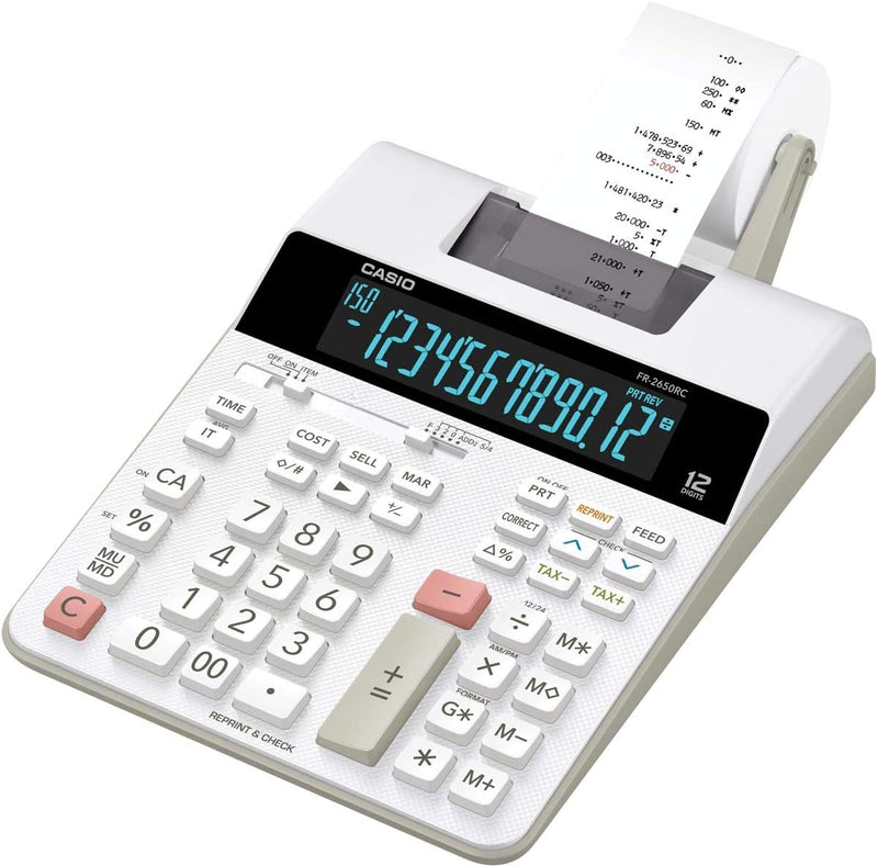 CASIO Druckender Tischrechner FR-2650RC, 12-stellig, 2-Farbdruck, Steuerberechnung, Netzbetrieb inkl