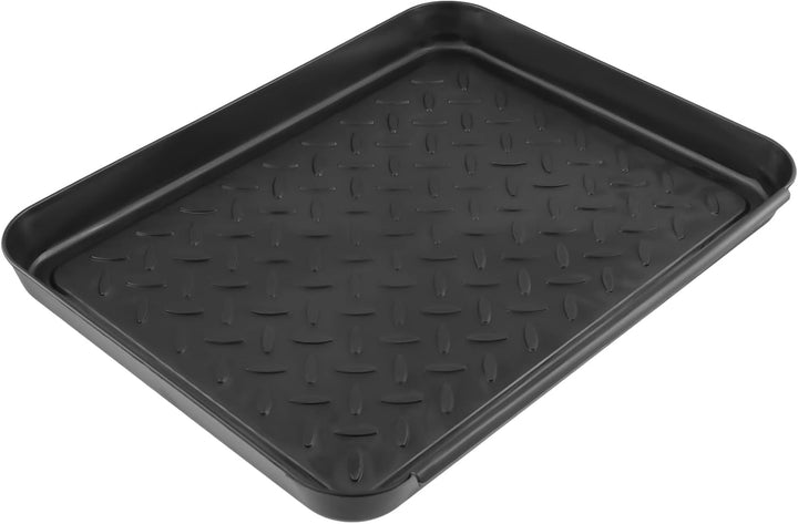 6 Stück Kunststoffe Schuhabtropfschalen, 35 x 27.5 x 3 cm Schwarz Schuhablage, Multifunktional Schuh