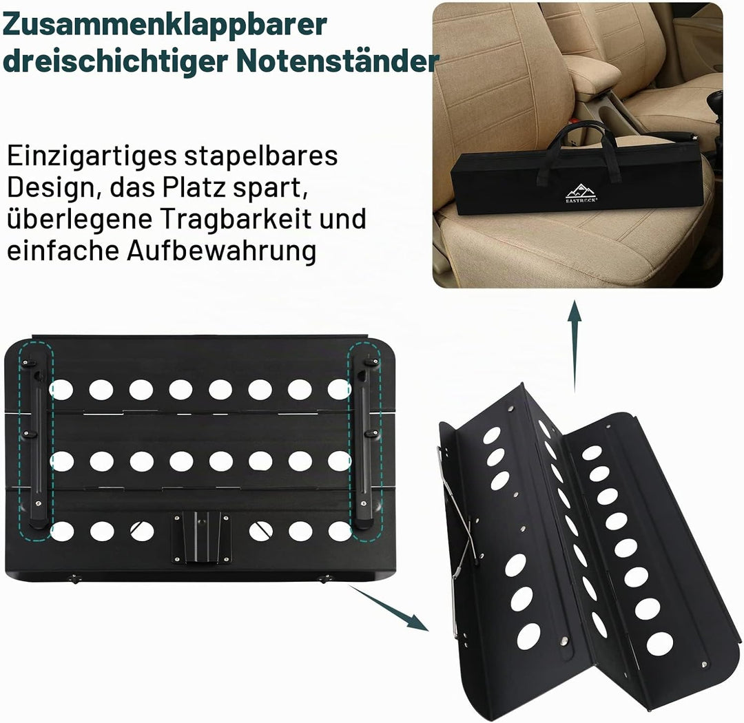 EASTROCK Notenständer Stabil Höhenverstellbar, Klappbar Notenpult Gitarre Geeignet für Kinder und Er