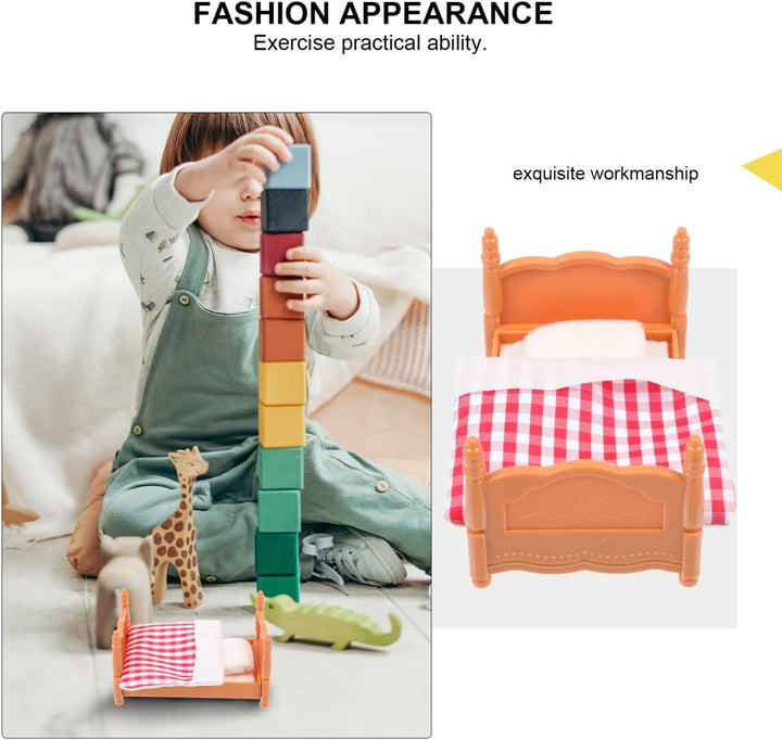 HEMOTON 1 Satz Bettmodell Puppenhaus- Puppenbett Mini- Wohnkultur bastelset Mini-Hausmodell Mini-Möb