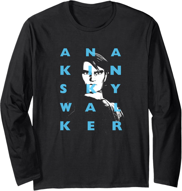 Star Wars: Clone Wars Anakin Skywalker Text Overlay Langarmshirt