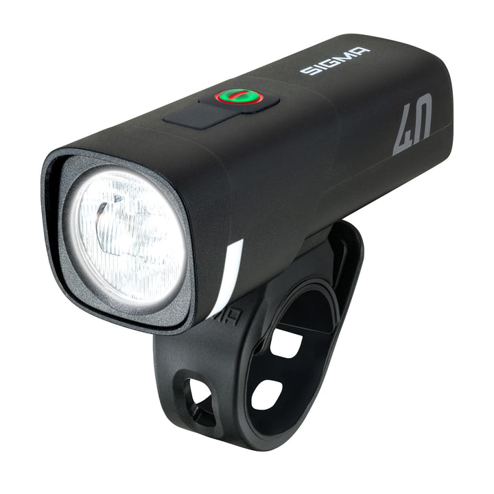 SIGMA Aura 40 | LED Fahrradlicht mit 40 LUX & USB-C | StVZO zugelassenes Vorderlicht mit 2 Leuchtmod