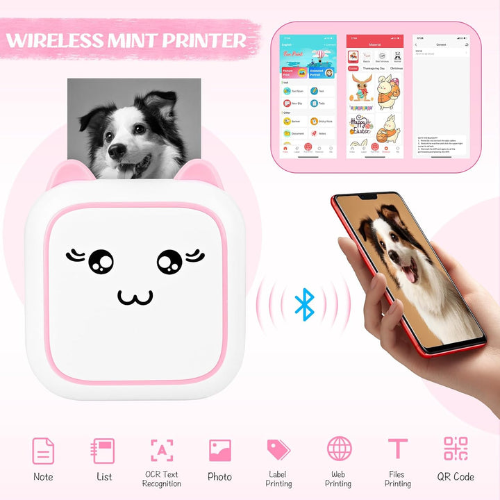 Comius Sharp Mini Drucker für Smartphone, Bluetooth Thermodrucker, Smartphone Drucker, Handy Drucker