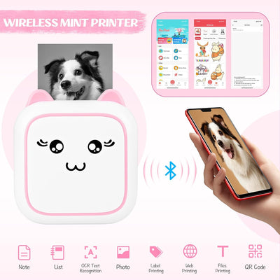 Comius Sharp Mini Drucker für Smartphone, Bluetooth Thermodrucker, Smartphone Drucker, Handy Drucker