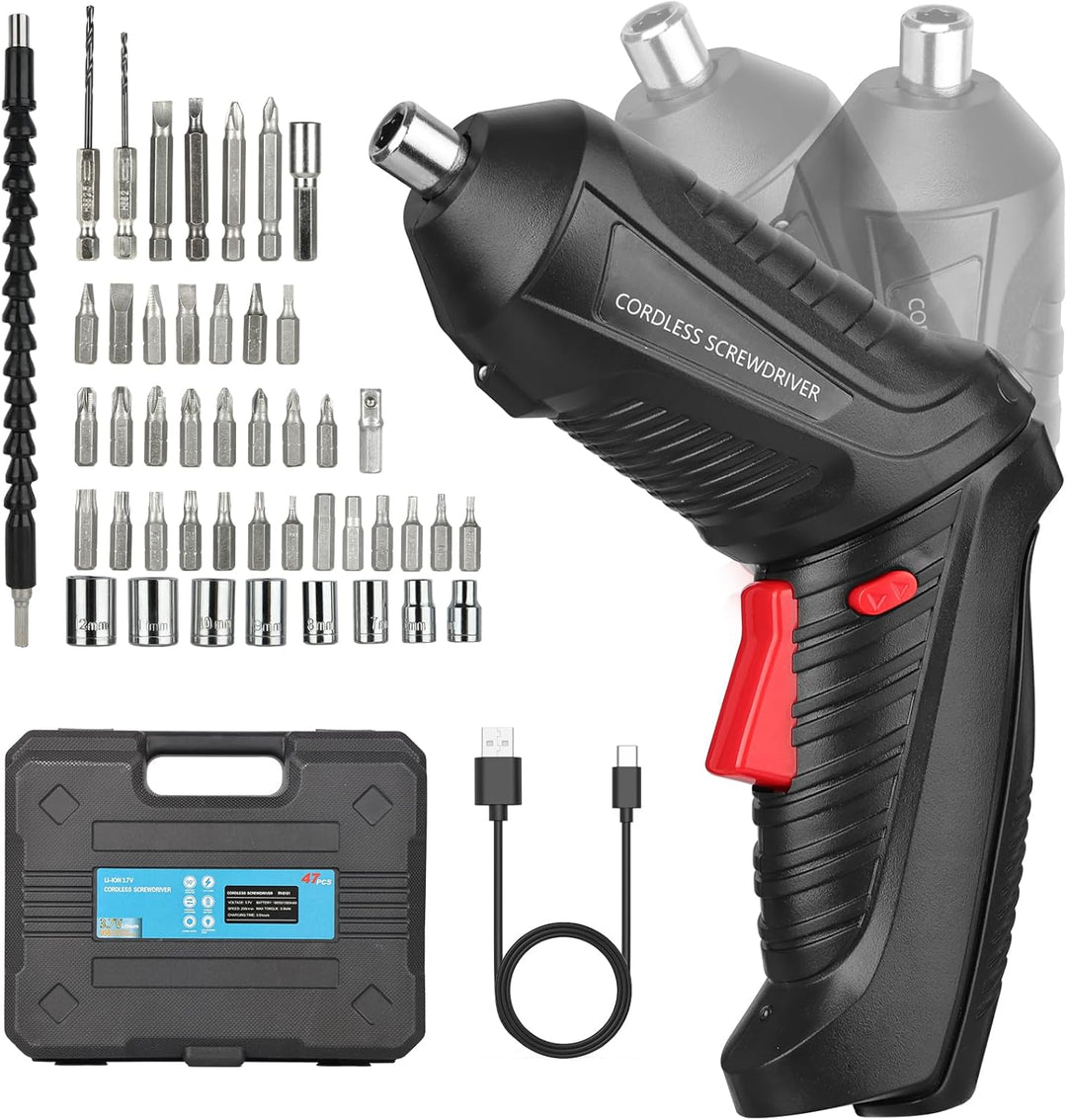 Akkuschrauber Klein 3.6V: 47PCS Mini akkuschrauber mit 1300mAh Akku USB-C Wiederaufladbar, 2-in-1 Di