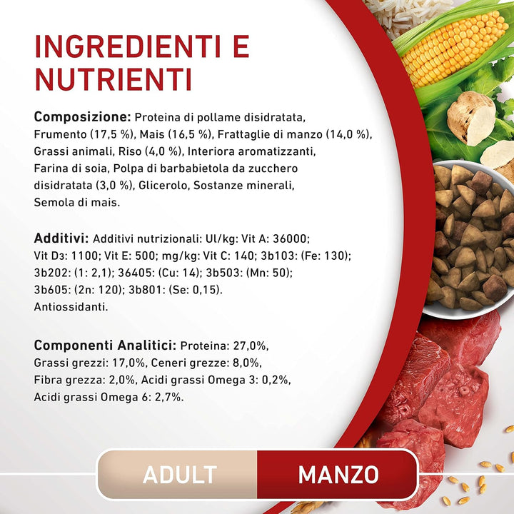 PURINA ONE Mini-Hundekroketten für Erwachsene, reich an Rindfleisch, mit Reis, für Hunde bis 10 kg,