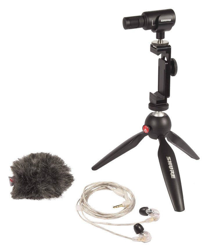 Shure Mobile Video-Recording Kit mit SE215 Ohrhörer und MV88+ Video Kit inklusive digitalem Stereo-K
