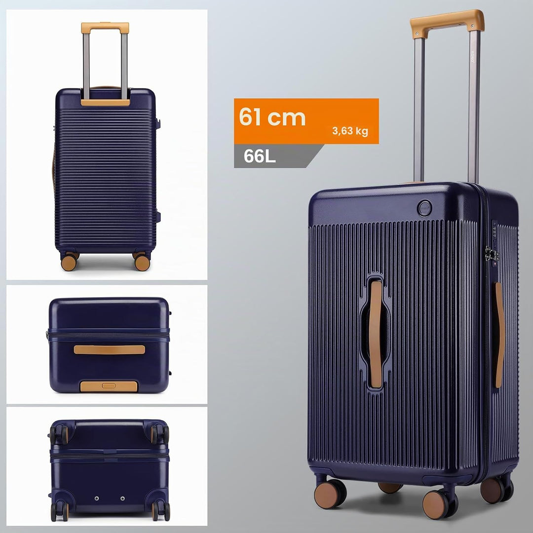 Kono 61 cm grosser Koffer, Leichter ABS+Polycarbonat-Hartschalentrolley, modischer Reise-Check-in-Et