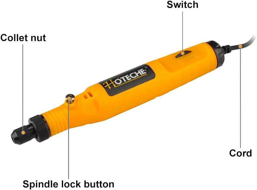 Hoteche 18V Mini Multifunktionswerkzeug Set, 10-teilig – 0-18.000 U/min, 3,2mm Spannzange, mit 10 Zu