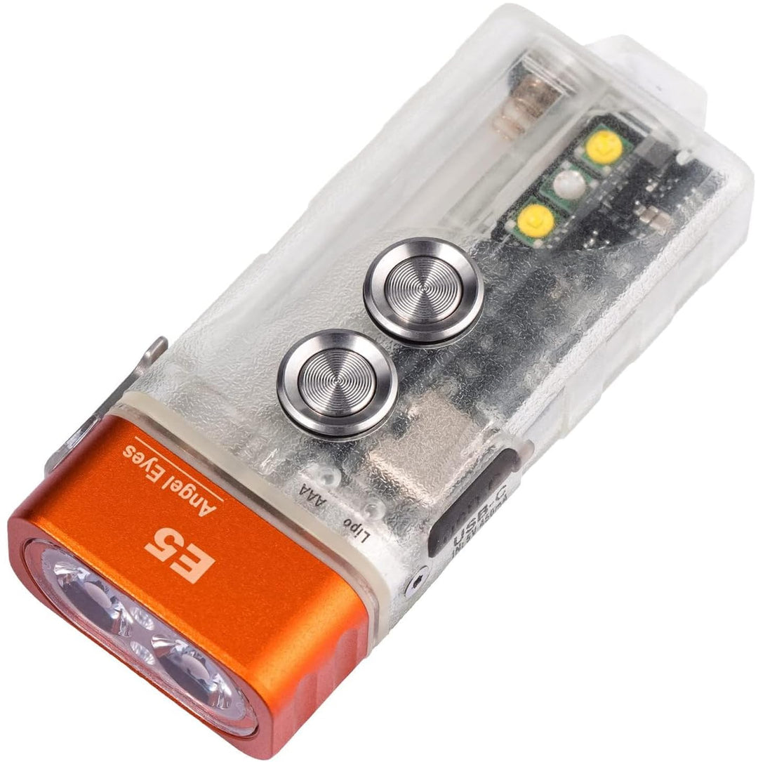 RovyVon E5U Schlüsselanhänger-Taschenlampe, leuchtet im Dunkeln, Dual-Power 700 Lumen, mit Lockout-M