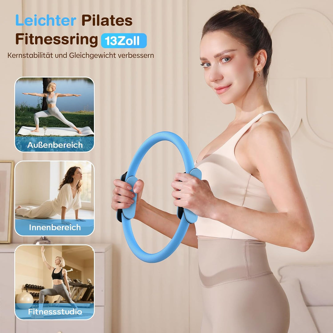 Pilates Set 13 Stück Home Pilates Essentials Workout Set ,13" /33CM Pilates Ringe, 10" /25CM Pilates