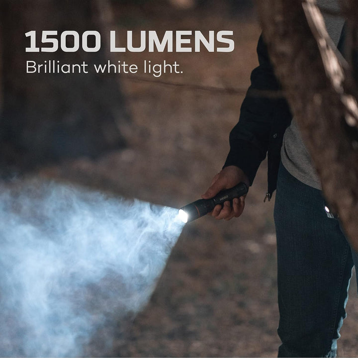 NEBO DaVinci 1500 Lumen | Schwarze LED-Taschenlampe | 18650 Akku mit Powerbank, NEB-FLT-0019-G