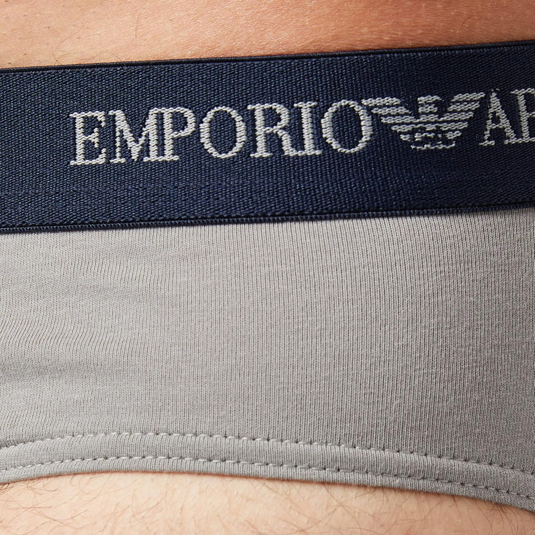 Emporio Armani Underwear Essential Core Logoband 2-Pack Brief S Grey/Marine, S Grey/Marine
