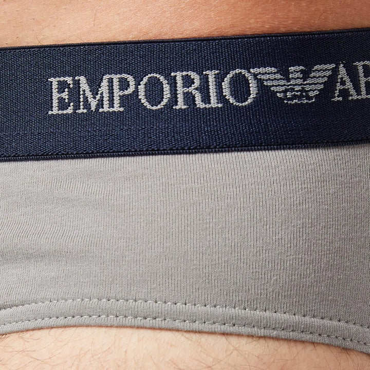 Emporio Armani Underwear Essential Core Logoband 2-Pack Brief S Grey/Marine, S Grey/Marine