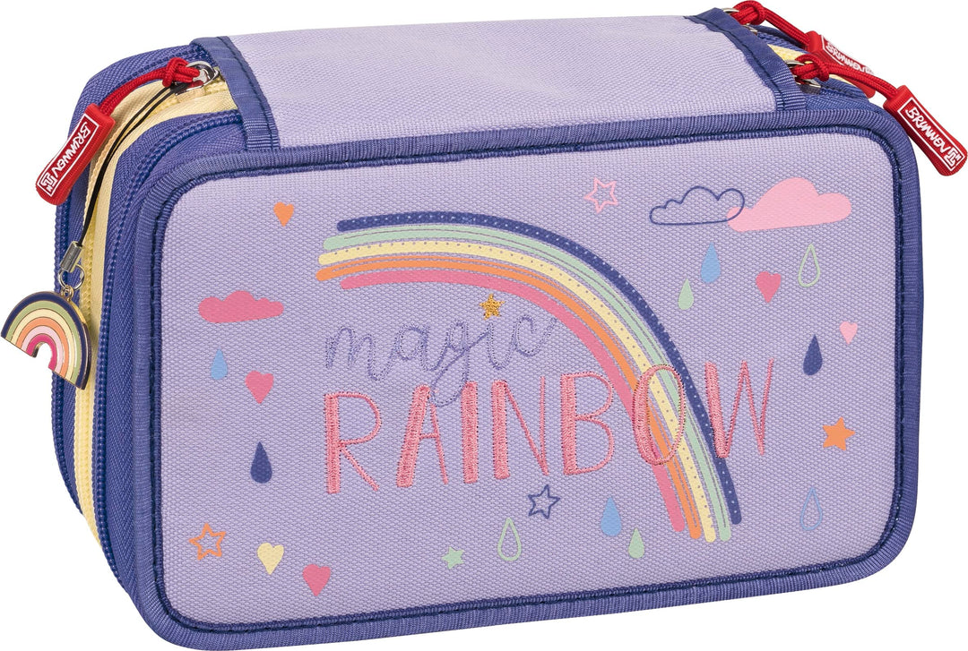 Brunnen XXL Schüler-Etui Federmappe 3 Magic Rainbow 3 Reissverschlüsse
